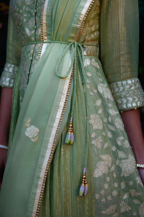 Mist Green Anarkali Set.