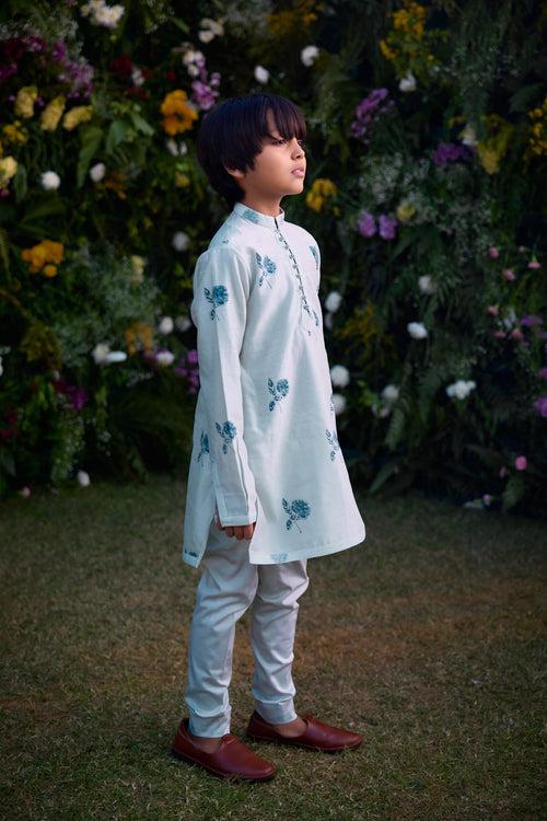 Illusion Blue Kurta Set