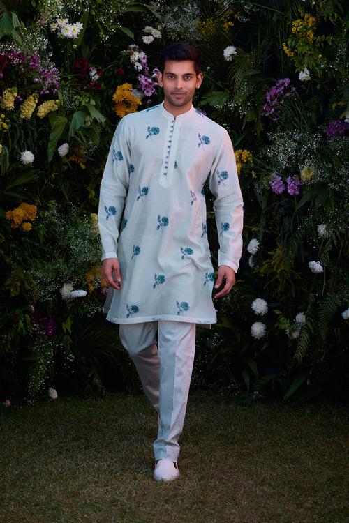 Illusion Blue Kurta Set.