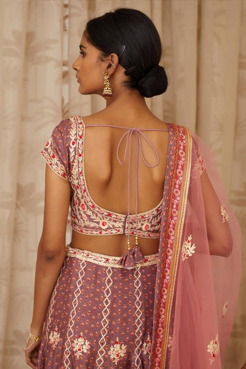 Neutral Purple Lehenga Set.