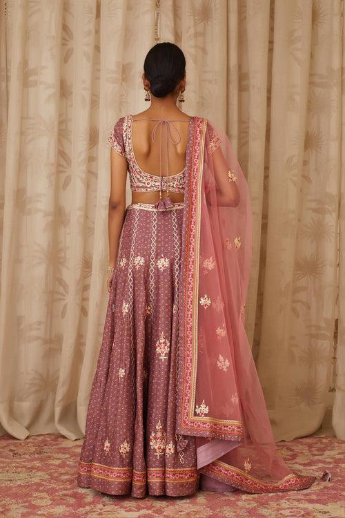 Neutral Purple Lehenga Set.