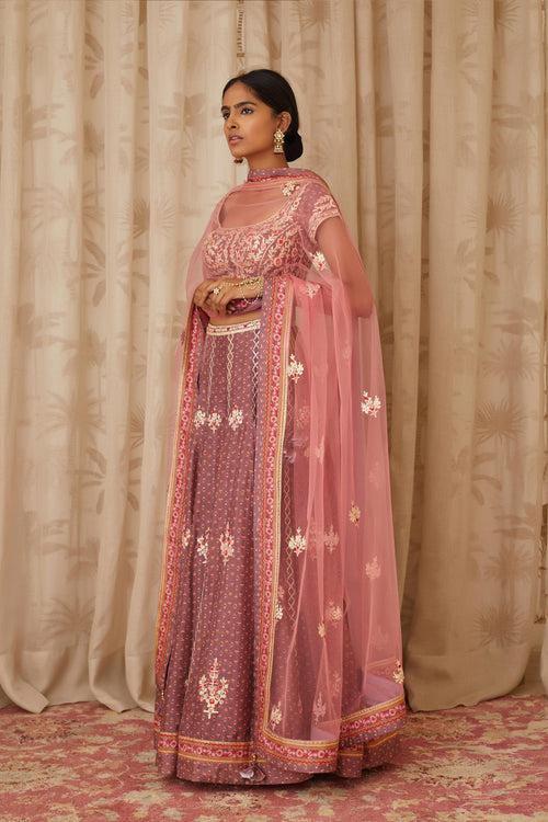 Neutral Purple Lehenga Set.