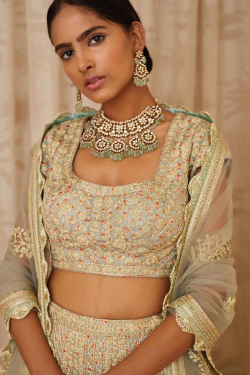 Silver Grey Lehenga Set.