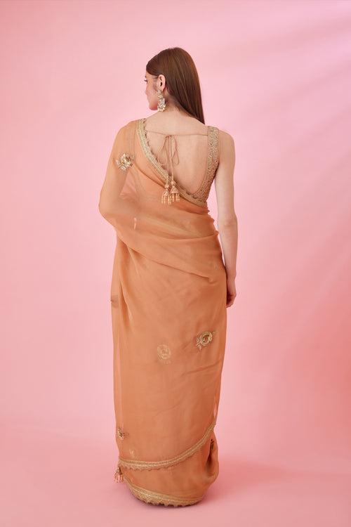 Rust Saree Set.