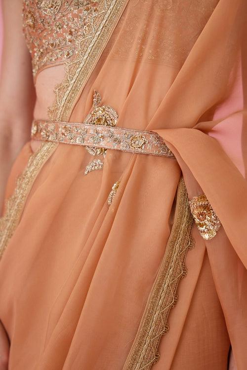 Rust Saree Set.