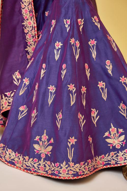 Purple Pink Sharara Set