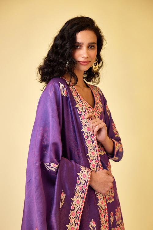 Purple Pink Sharara Set