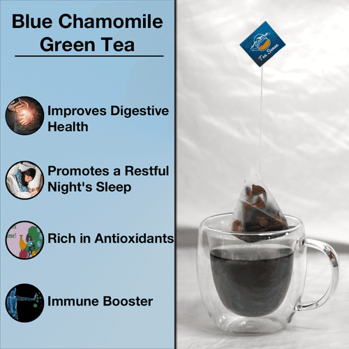 TEA SENSE Blue Chamomile Green Pyramid Tea Bags (15 Pc)