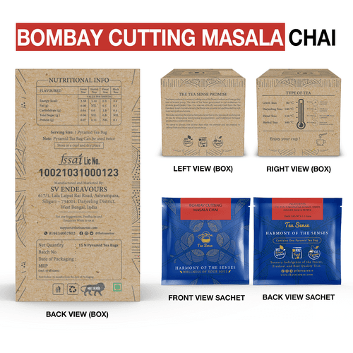 TEA SENSE Bombay Cutting Masala Chai Pyramid Tea Bags (15 Pc)