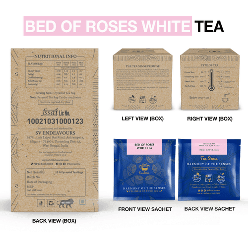 TEA SENSE Bed of Roses White Tea Bags Box (15 Pc)