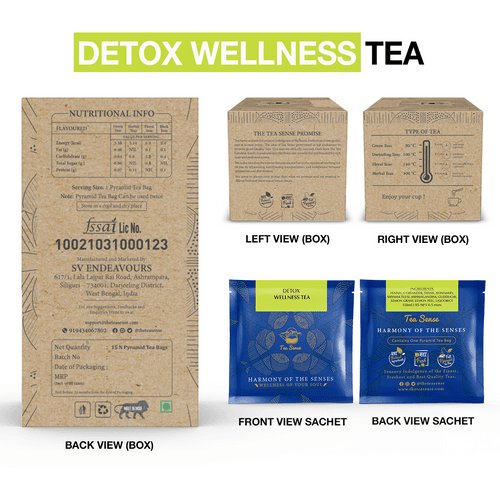 TEA SENSE Detox Wellness Pyramid Tea Bags (15 Pc)