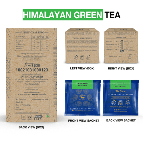 TEA SENSE Himalayan Green Pyramid Tea Bags (15 Pc)