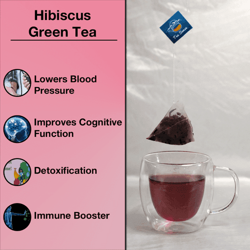 TEA SENSE Hibiscus Green Pyramid Tea Bags (15 Pc)