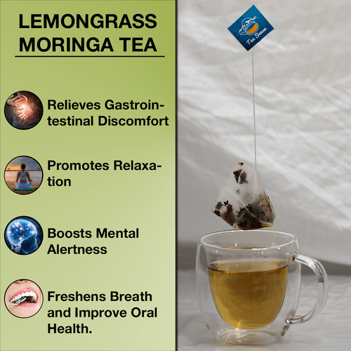 TEA SENSE Lemongrass Moringa Pyramid Tea Bags (15 Pc)