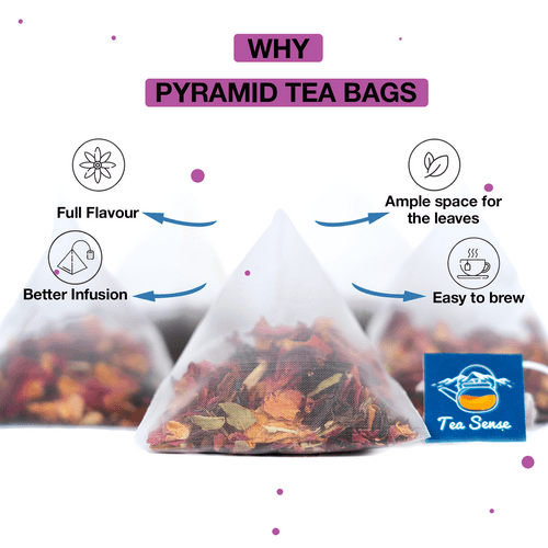 TEA SENSE Mountain Rose Black Pyramid Tea Bags (15 Pcs)