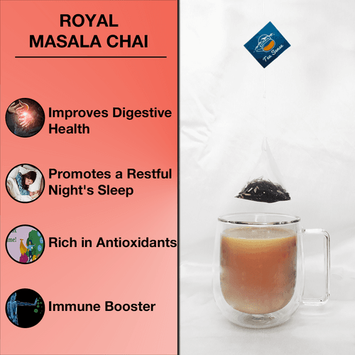 TEA SENSE Royal Masala Chai Pyramid Tea Bags Box (15 Pc)