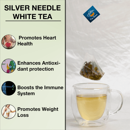 TEA SENSE Silver Needle White Pyramid Tea Bags ( 15 Pc )