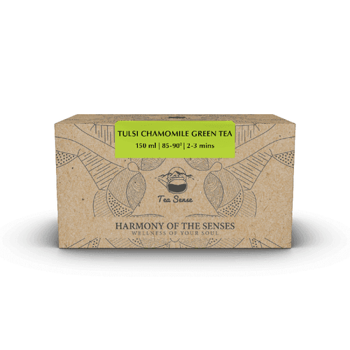 TEA SENSE Tulsi Chamomile Green Pyramid Tea Bags (15 Pc)