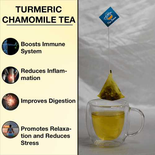 TEA SENSE Turmeric Chamomile Pyramid Tea Bags (15 Pc)