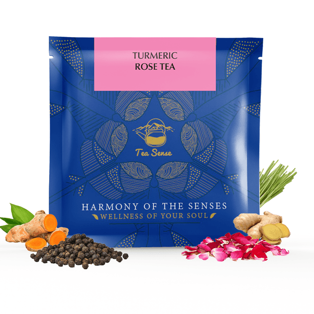 TEA SENSE Turmeric Rose Pyramid Tea Bags (15 Pc)