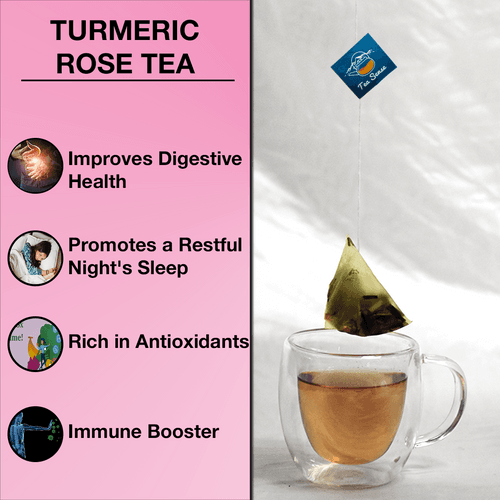 TEA SENSE Turmeric Rose Pyramid Tea Bags (15 Pc)