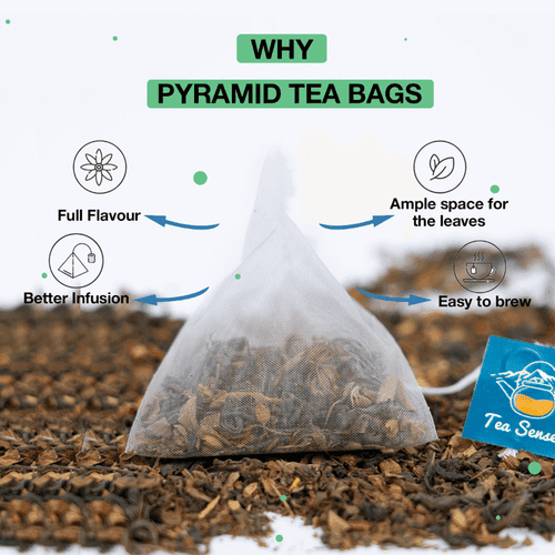 Tulsi Spiced Green Pyramid Tea Bags (15 Pc)