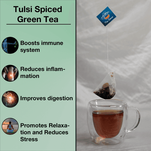 Tulsi Spiced Green Pyramid Tea Bags (15 Pc)