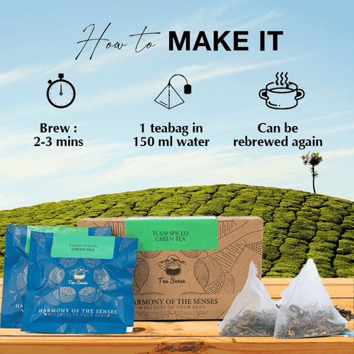 Tulsi Spiced Green Pyramid Tea Bags (15 Pc)