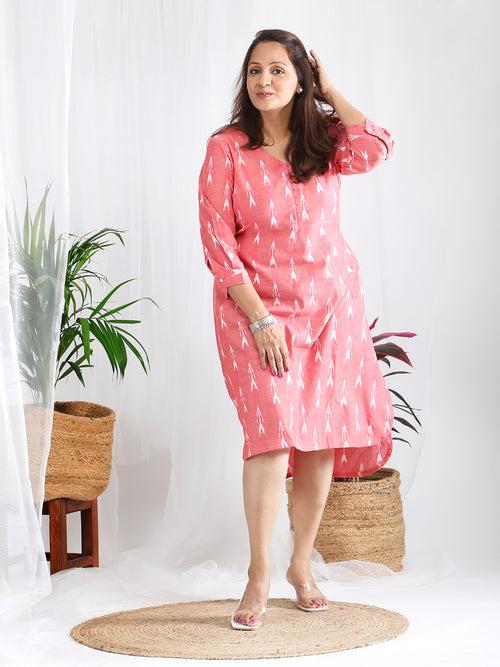 Simar Ikkat Cotton Midi Dress