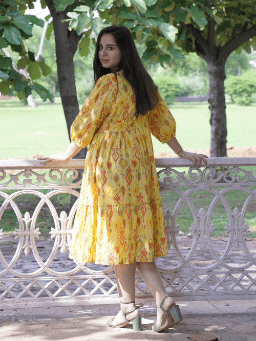 Aadya Yellow Cotton Dress