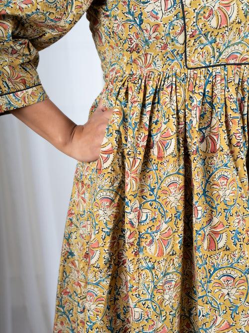 Vandini Kalamkari Cotton Yoke Dress