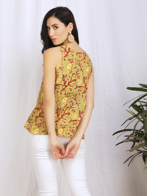 Block Print 'Sophia' Daabu Cotton Top