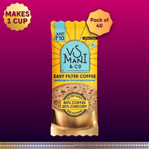 Easy Filter Coffee - 80:20 | 20ML x 40 Packs (Single Serve Sachet)