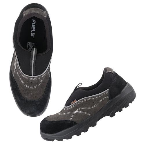 FUEL Slip-on Safety Shoes for Men Industrial PU Single Density Sole, 200J Steel Toe, Energy Absorption