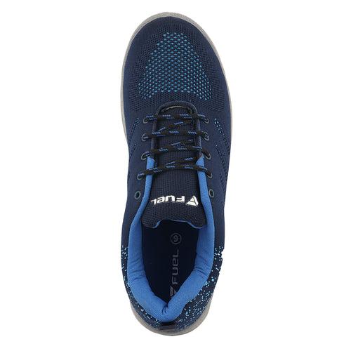 Fuel Arsenal Sporty Design Knitted Fabric Breathable Mesh Lining Safety Shoes For Men's Steel Toe Cap With Rubber Sole (Blue)