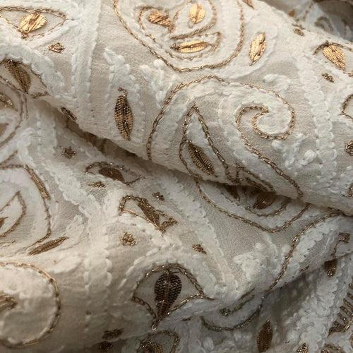 Off White Chikankari Gota Patti Suit