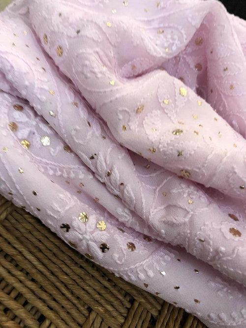 Powder Pink Chikankari Mukaish Suit