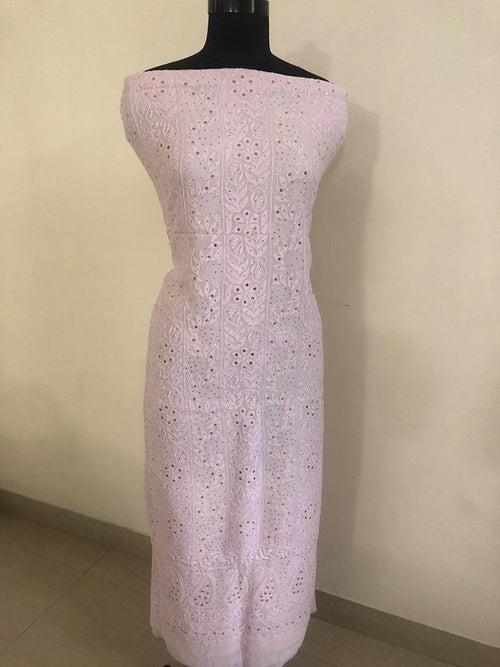 Powder Pink Chikankari Mukaish Suit