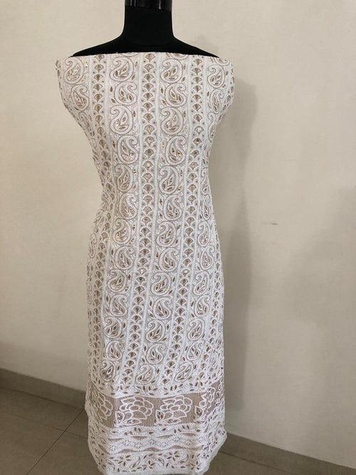 Off White Chikankari Gota Patti Suit