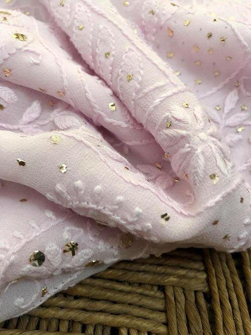 Powder Pink Chikankari Mukaish Suit