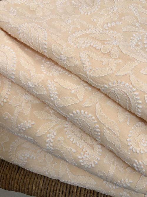 Beige Lucknow Chikankari Suit