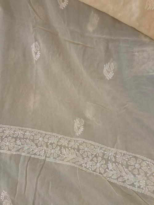 Beige Lucknow Chikankari Suit