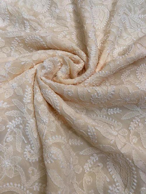 Beige Lucknow Chikankari Suit