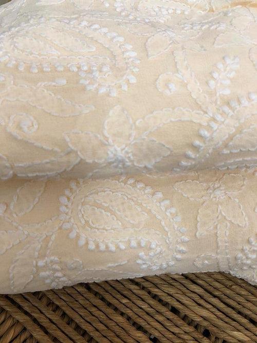 Beige Lucknow Chikankari Suit