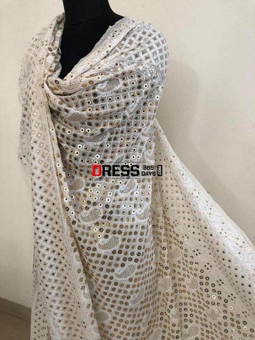 Ring Mukaish Chikankari Lehenga Set