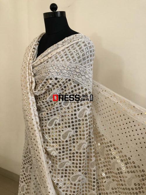 Ring Mukaish Lucknowi Chikankari Lehenga Set