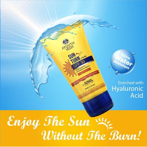 Ayouthveda Sun Turn Cream SPF 30 With UVA , UVB & PA+ Protection ( Net Qty-60g)