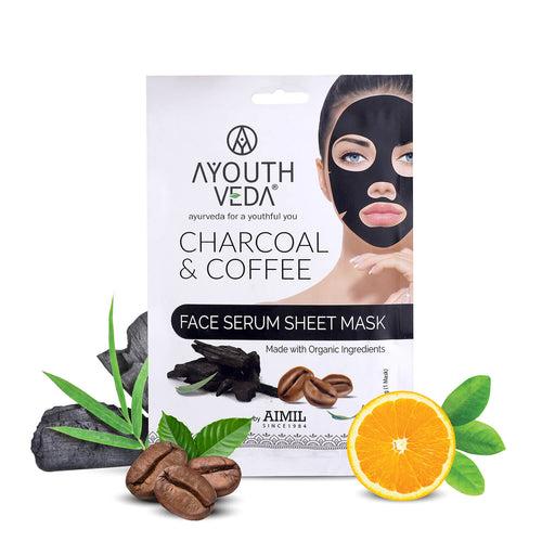 Charcoal & Coffee Face Serum Sheet Mask With Coffee & Mint (Net Qty- 20g)