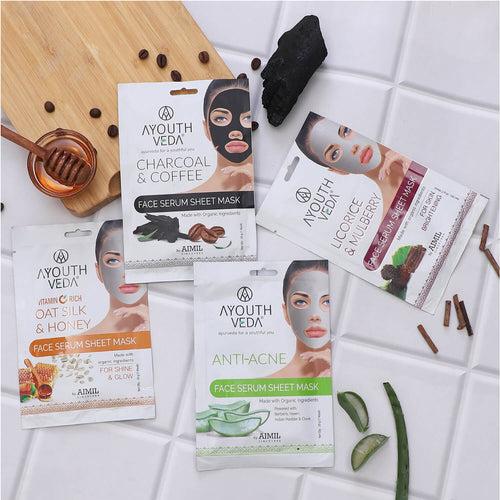 Charcoal & Coffee Face Serum Sheet Mask With Coffee & Mint (Net Qty- 20g)