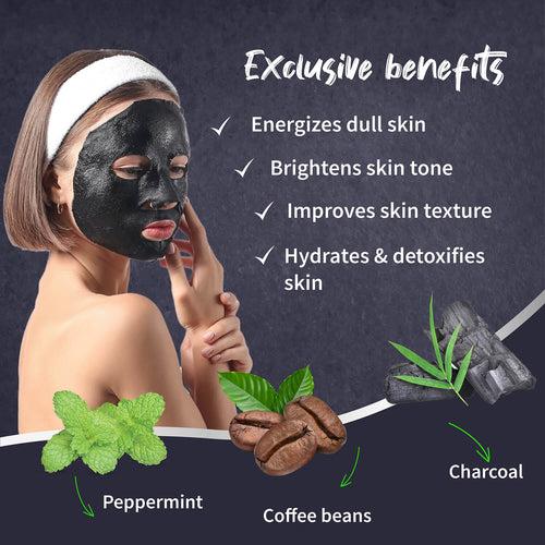 Charcoal & Coffee Face Serum Sheet Mask With Coffee & Mint (Net Qty- 20g)